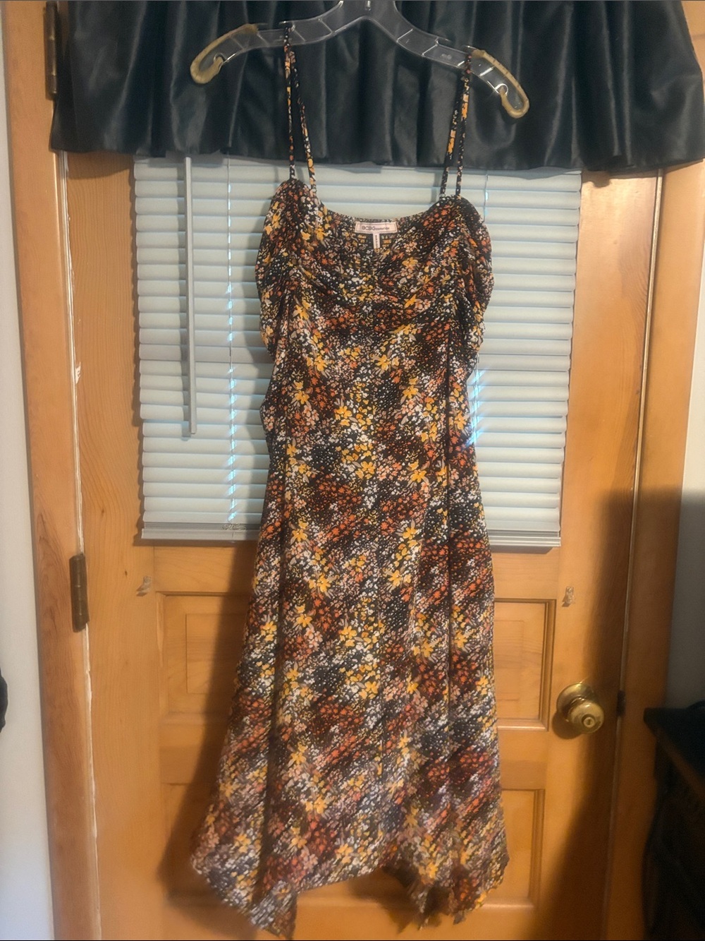 BCBG. Floral Spaghetti-Strap Midi Dress in Multi-Color. Never worn.